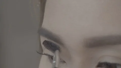 Beautiful Eyes Makeup Tutorial Stock Footage 129803367