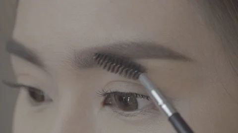 Beautiful Eyes Makeup Tutorial Stock Footage 129803375