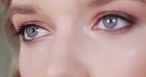 Beautiful Eyes of the Model Close Up. Stock Footage 164490118