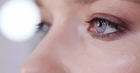 Beautiful Eyes of the Model Close Up. Stock Footage 164490132