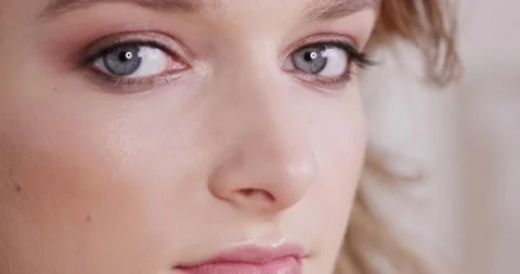 Beautiful Eyes of the Model Close Up. Stock Footage 164490190
