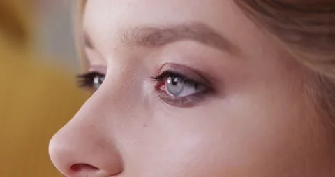 Beautiful Eyes of the Model Close Up. Stock Footage 164490214