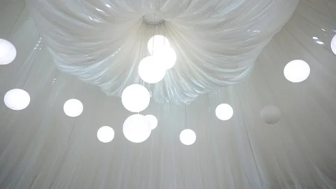 Beautiful fabric ceiling Stock Footage 106576368