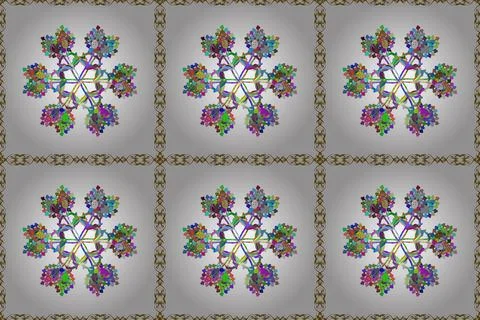 Beautiful fabric pattern. Flat Flower Elements Design. Colour Spring Theme seaml 스톡 일러스트