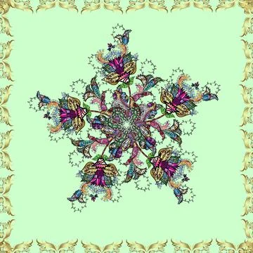 Beautiful fabric pattern. Vector illustration. Cute Floral pattern in the small Illustrazione stock
