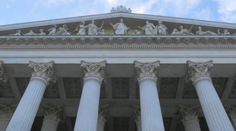 Beautiful facade of Austrian Parliament Building, Vienna Stock Footage 59572369