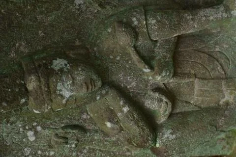 The beautiful face expression of the Buddha statue in Tokyo Japan 写真素材