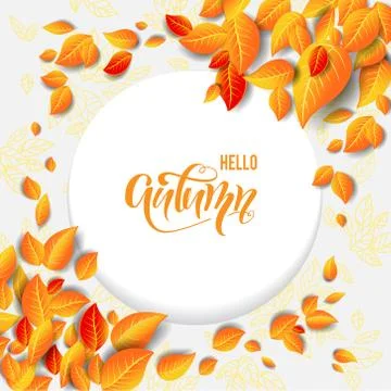 Beautiful fall leaves frame Stock Illustration