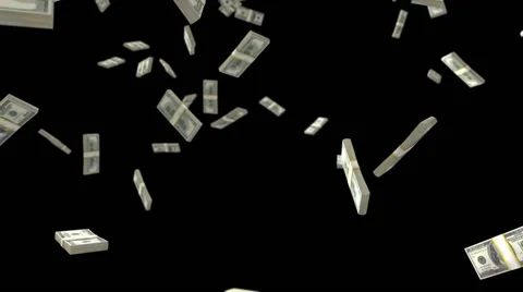 Beautiful Falling Pack of Dollar Bills Stock Footage 68777079