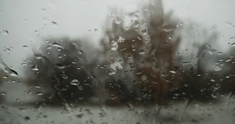 Beautiful falling snow - view from the window_4K Stock Footage 126962205