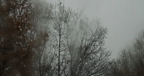 Beautiful falling snow - view from the window_4K Stock Footage 126963151