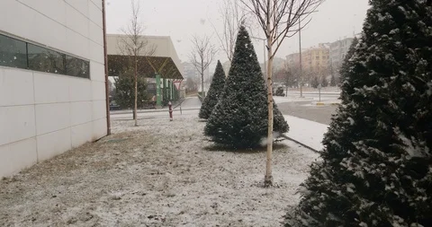 Beautiful falling snow_4K Stock Footage 126965214