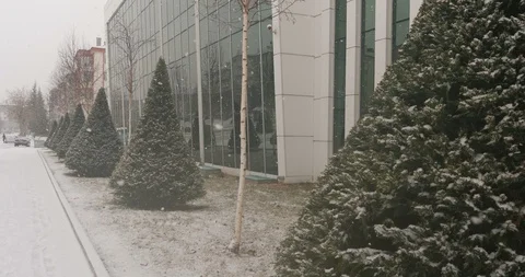 Beautiful falling snow_4K Stock Footage 126965628