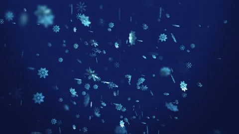 Beautiful falling snowflakes background in winter background loop Stock Footage 142856590