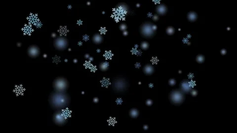 Beautiful Falling Snowflakes Loop Luma Matte Black White Background Stock Footage 319418540