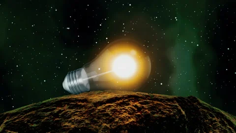 Beautiful Fantasy Lights up on the hill at night Stock Footage 165274053