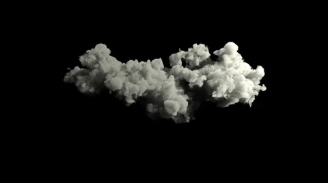 Beautiful fast billowing cloud isolated on black background with alpha Stock Footage 33209840