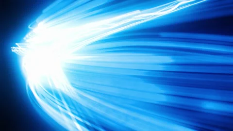 Beautiful Fast Blue Lines Running Flickering. Trails Competition Intro. Electric Stock Footage 271561124