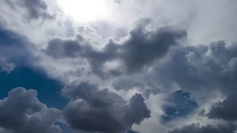 Beautiful fast moving white clouds Stock Footage 168701382
