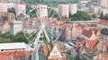 Beautiful Ferris wheel in the old town in Gdansk, carousel, entertainment HD Footage
