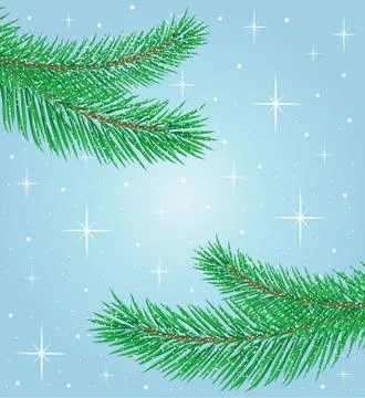 Beautiful festive background with spruce branches Stock Illustration