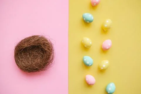 Beautiful festive easter eggs Foto stock