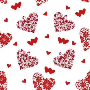 Beautiful festive pattern red hearts for web design Illustrazione stock