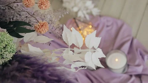 Beautiful festive table decor on a holiday Stock Footage 246745871