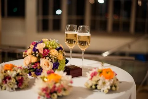 Beautiful festive table setting. Stock Photos