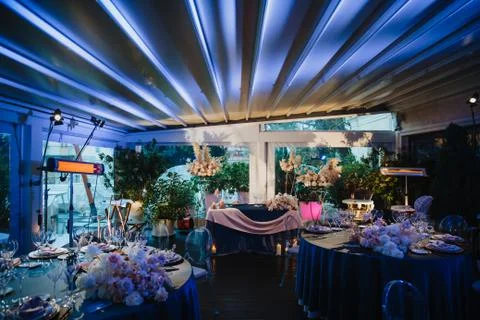 Beautiful festive table setting. Foto stock