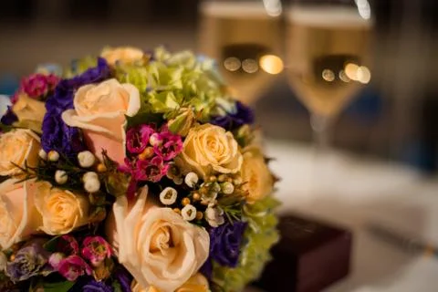 Beautiful festive table setting. Stock Photos