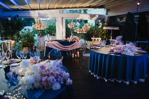 Beautiful festive table setting. Stock Photos