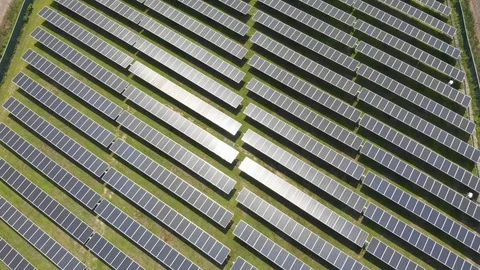 Beautiful field of solar panels Stock Footage 129775656