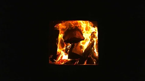 Beautiful fire in the fireplace Stock Footage 75429174