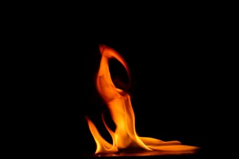 Beautiful fire flames on a black background. Stock Photos
