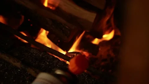 Beautiful fire, igniting a fire Stock Footage 156598728