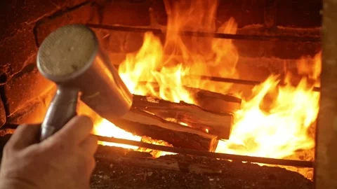 Beautiful fire, igniting a fire Stock Footage 156598743