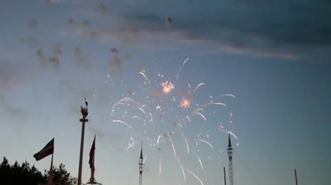 Beautiful firewoks 003 Stock Footage 11242263