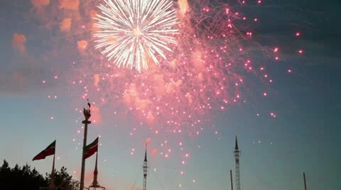 Beautiful firewoks 005 Stock Footage 11242377