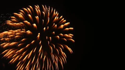 Beautiful firework display on sky at night Stock Photos