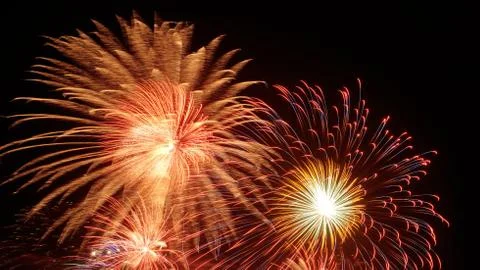 Beautiful firework display on sky at night 写真素材