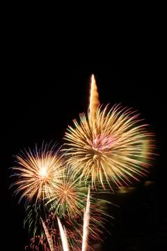 Beautiful firework display on sky at night 写真素材