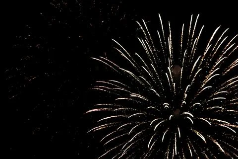 Beautiful firework display on sky at night for celebration in event Stock Photos