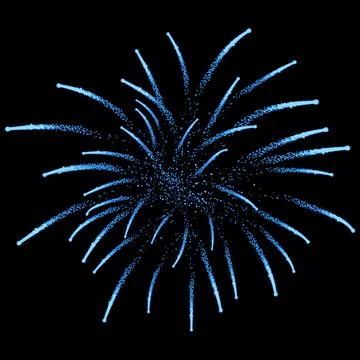 Beautiful firework firecracker with  sparks at night sky. Vector illustration Stock Illustration