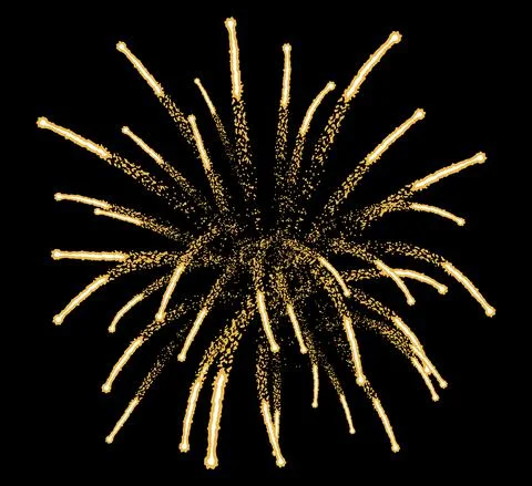 Beautiful firework firecracker with  sparks at night sky. Vector illustration Stockillustratie