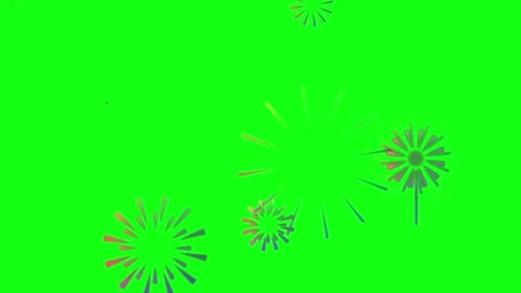 Beautiful firework on greenscreen animation Stock Footage 294698186