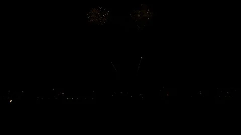 Beautiful Firework Reflection Over A large Fireworks Display event. Stock Footage 99067591