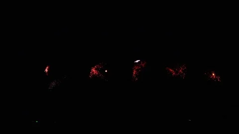 Beautiful firework reflection over the sea Stock Footage 110382243