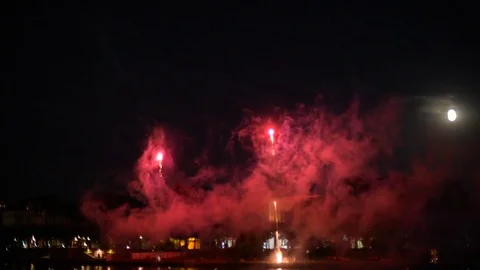Beautiful firework show. Celebration concept Stock-Footage 82348505