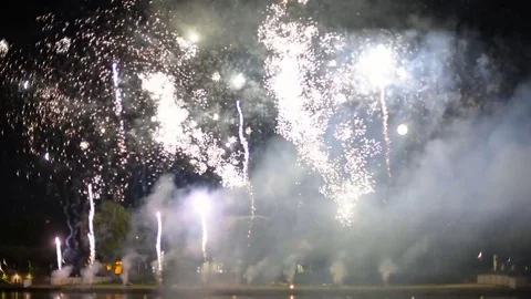 Beautiful firework show. Celebration concept Stock Footage 82349901